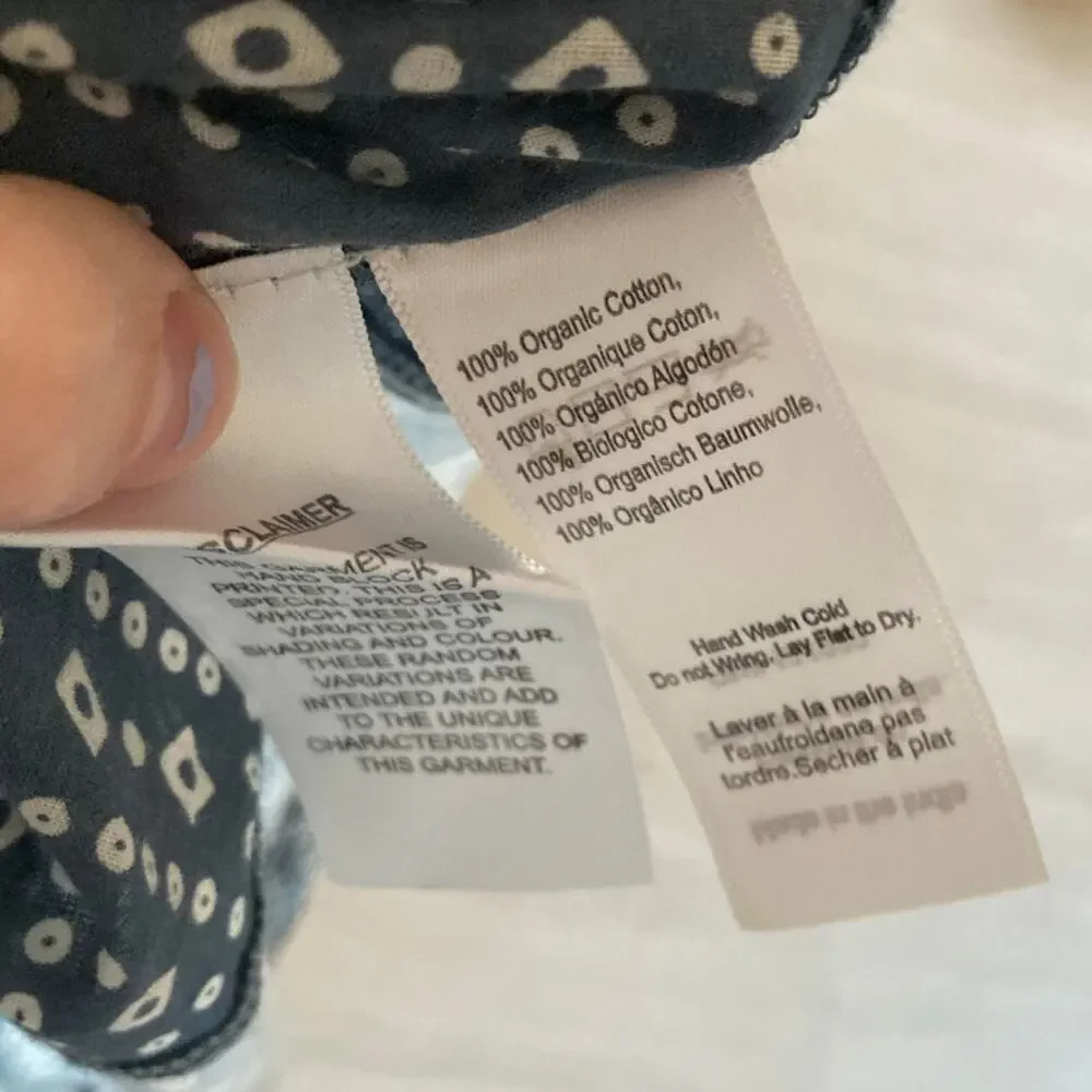 Emerson Fry Maxi Dress Caftan One Size Geometric Oversized Blue Boho Hippie - Picture 16 of 16